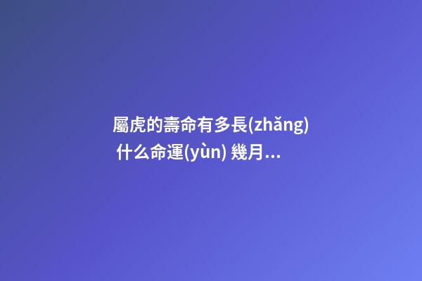 屬虎的壽命有多長(zhǎng) 什么命運(yùn) 幾月出生最好